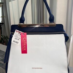 Catherine Malandrino Blue and White Satchel